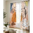 thumbnail image 5 of Western Cowboys Sheer Curtains 84 Inch Length 2 Panels Set for Living Room/Bedroom, Vintage Boho Abstract Cactus Beige Kitchen Curtains Grommet Semi-Sheer Curtains Drapes Window Treatments 42"x84"x2, 5 of 7