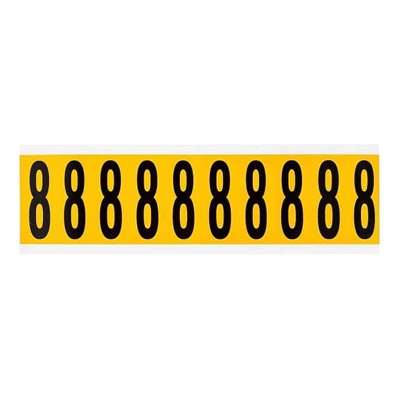 Brady Number Label, 8, 2-1/4in.Hx7/8in.W, Vinyl 1534-8