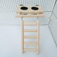 thumbnail image 3 of Parrot Playstand Feeder Cups Patio de juegos de madera Escalera de escalada Yuyangstore Puesto de juegos para pájaros, 3 of 5