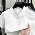 thumbnail image 7 of Mens Golf Polo Shirts Summer Short Sleeve 1/4 Zip Tops Moisture Wicking Casual Tennis Activewear White, 7 of 7