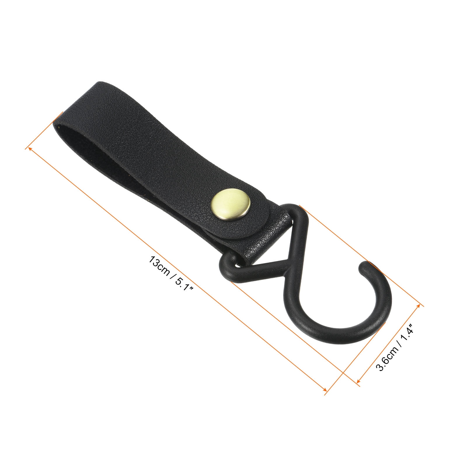 Unique Bargains PU Leather S Shelf Hooks Camping Hook Hanger Plastic Outdoor Black