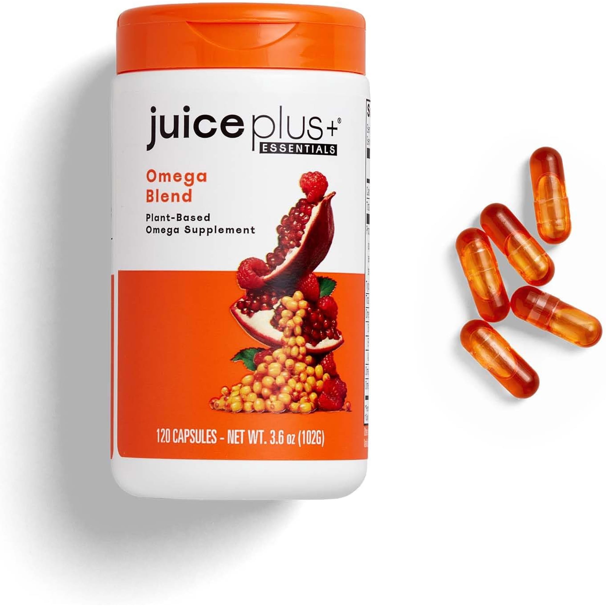 Juice Plus+ Omega Blend - Vegan, Fish-Less, No Aftertaste - Omega 3, 5, 6, 7 & 9 Fatty Acids from Algae & Seeds - DHA, ALA & EPA for Brain & Vision - 1 Bottle (60 Servings)