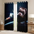 thumbnail image 2 of YST Solar System Curtains for Kids Ferret Blackout Curtains, Galaxy Planets Curtains & Drapes Psychedelic Nebula Celestial Bedroom Curtains, Animal Theme Window Treatments Black, 2 of 5