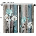 thumbnail image 2 of Teal Farmhouse Daisy Curtains, Wooden Flower Window Curtains 42x63 Inch for Bedroom Living Room Decor, Rustic Floral Butterfly Country Drapes Treatment Draperies Fabric Rod Pocket (2 Panels, 2 of 6