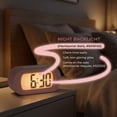 thumbnail image 3 of REGALWOVEN Oval Digital Alarm Clock for Bedroom, Alarms with Big Numbers Display, Adjustable Alarm Snooze Pink, 3 of 7