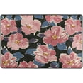 thumbnail image 4 of SKYSONIC 36x24in Pink Flowers Area Rug, Black Sping Summer Non-Slip Floor Carpet for Indoor Living Dining Room Bedroom, 4 of 7