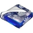 thumbnail image 2 of Throw Blanket Merry Christmas Blue Ball Snowflake Xmas Couch Blankets Plush Flannel Cover Lightweight Soft for Living Room Bed Sofa Travel Office Camping 40 x 50 Inch, 2 of 6
