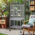 thumbnail image 6 of RTYJGD Bird Cage, 25.2"L x 16.5"W x 53"H, White Wrought Iron Flight Cage with Rolling Casters & Removable Tray​, 6 of 9