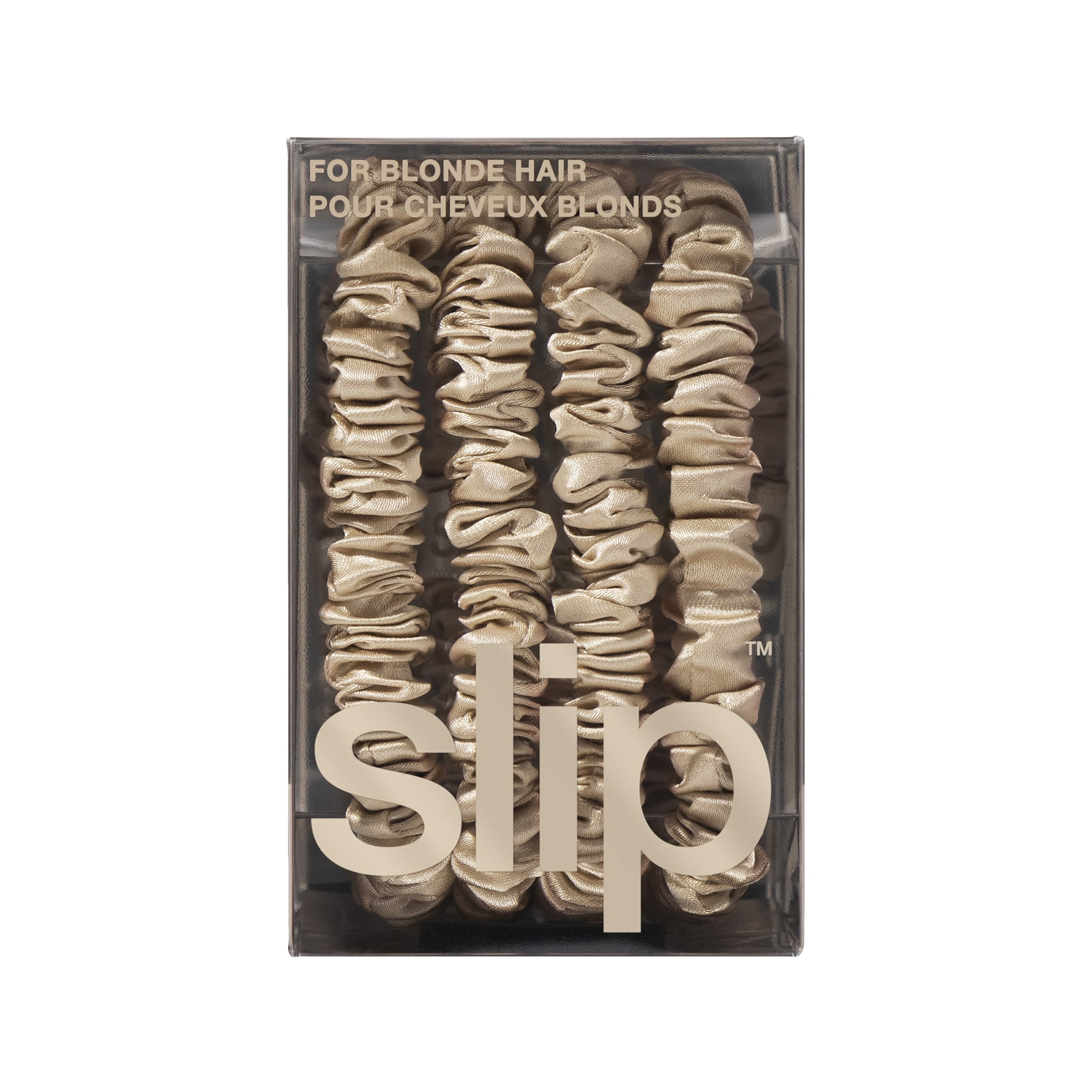 slip pure silk back to basics skinny scrunchies - blonde
