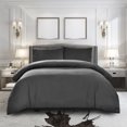thumbnail image 1 of Duvet Cover Full [3-Piece, Dark Grey] - 1 Comforter Protector with Zipper Flap and 2 Pillow Shams - Hotel Luxury 1800 Brushed Microfiber - Ultra Soft, Cool and Breathable Comforter Cover, 1 of 7