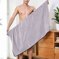 thumbnail image 3 of successthop Mens Bath Skirt Wrap Soft Knee Length Lightweight Homewear Snap After Bath Wear Comfortable Fall Loungewear, 3 of 4