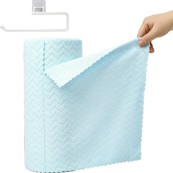 Starfreshi Microfiber Cleaning Cloths Roll, 30 Pack Tear Away Ultra Absorbent & Reusable Towels Roll, Washable, Fast-Drying Cleaning Rags for Home, Kitchen, Car & Glass Surfaces (Blue)