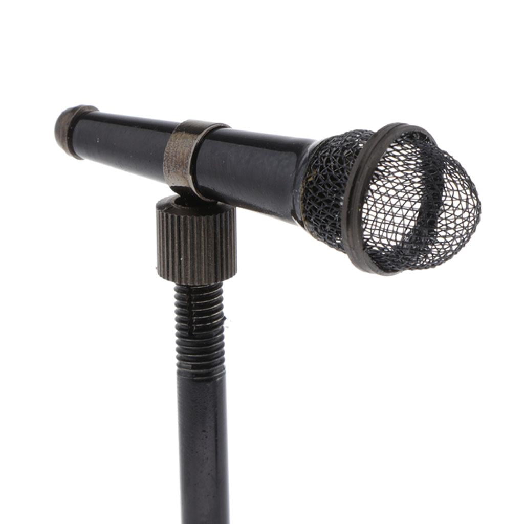 Details about   1/12 Mini Microphone Model with Adjustable Stand for Dolls Action  Figures 