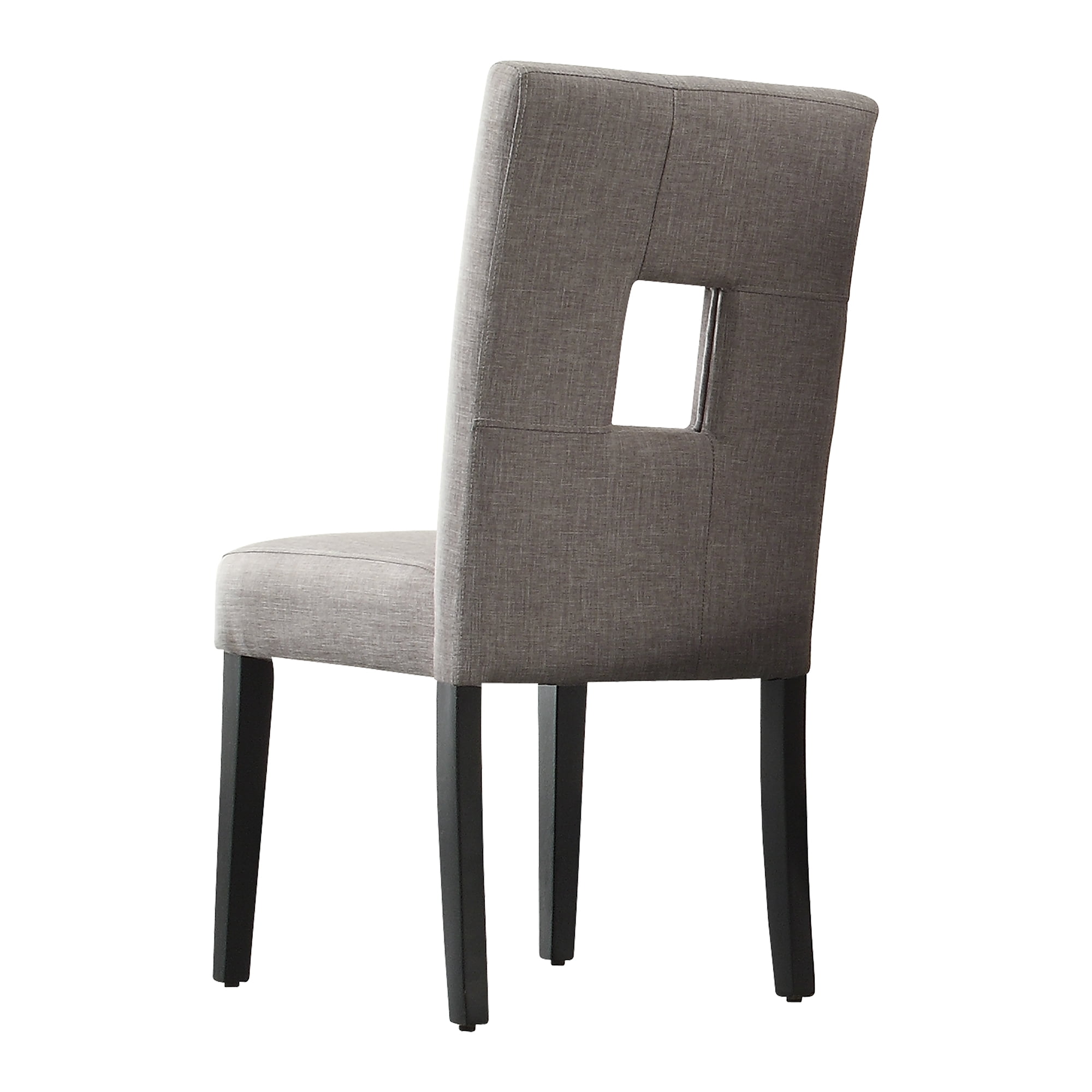 Weston Home Landen Keyhole Linen Dining Side Chair, Gray (Set of 2)