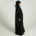 thumbnail image 5 of IBTOM CASTLE Kids Girls Long Sleeve Full Cover Hijab Kaftan Dubai Islamic Prayer Dress Abaya Muslim Hooded Robe Ramadan Clothing 12-13 Years Black, 5 of 8