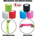 thumbnail image 5 of 12 Rolls Self Adhesive Stretch Bandage Wrap 2 Inch x 6 Yards, Adherent Cohesive Vet Tape for First Aid, Wrist and Ankle Swelling, Animals, Pets, Sports (6 Colors), 5 of 7