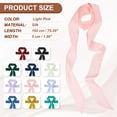 thumbnail image 2 of Uxcell Stylish Ribbon Scarf, Solid Color Skinny Scarf Pure Long Neckerchief Silk Belts Sash Light Pink, 2 of 7