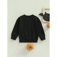 thumbnail image 4 of Franhais Boys Girls Halloween Sweatshirt, Letter Skeleton Pumpkin Print Crew-Neck Long Sleeve Tops, 4 of 8