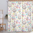 thumbnail image 3 of Easter Shower Curtain, Colorful Eggs Cute Machine Washable Waterproof Fabric for Bathroom Bathtub Decor with Hooks 72x72, 3 of 6