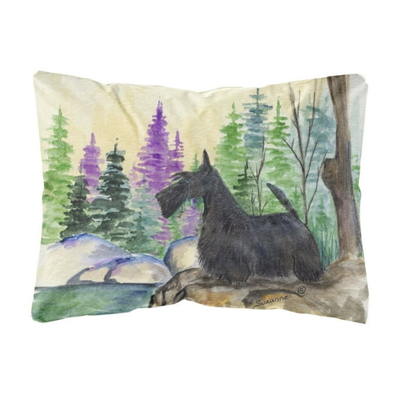 Carolines Treasures Scottish Terrier Decorative Canvas Fabric Pillow 12H x16W multicolor