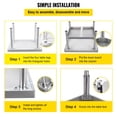 thumbnail image 5 of VEVOR Stainless Steel Equipment Grill Table Grill Stand Table with Adjustable Storage Undershelf 24*24*24 Inch, 5 of 5