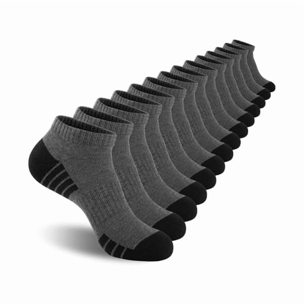 Chenchen Mens Cushioned Ankle Socks, Breathable Moisture Wicking Low Cut Casual Socks (7 Pairs)