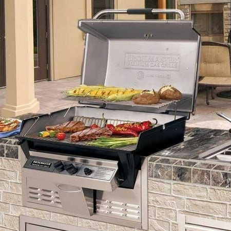 Combination Gas Grill - Broilmaster R3B Infrared Combination Propane Gas Grill Built In - R3B + BHA