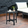 thumbnail image 3 of Gymax 18'' Patio Round Side End Coffee Table Wooden Slat Garden Deck Black, 3 of 10