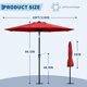 thumbnail image 2 of QinaQin Sombrilla para patio de 10 pies, paraguas de mesa para exterior con manivela suave, inclinación con botón y 8 varillas resistentes, protección UV e impermeable para jardín o terraza, 2 of 7