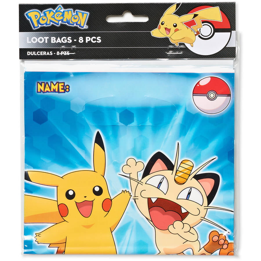NEW  ~ POKEMON ~8-PARTY TREAT BAGS PARTY SUPPLIES -BLUE