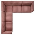 thumbnail image 3 of Modway Conjure Channel Tufted Performance Velvet 5-Piece Sectional in Gold Dusty Rose, 3 of 10