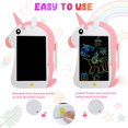 thumbnail image 3 of ZHAOCHENG Tablero de escritura LCD con tableta Unicornio para niños, tablero de dibujo colorido borrable de 8,5 pulgadas con bolígrafo, pantalla LCD para pintar, juguete educativo, regalo para niños y, 3 of 4