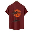 thumbnail image 4 of Mens Manga Corta Botón Abajo Camisas, Cuello de Vuelta Impresa Blusa, Top de Verano de la Moda Casual, 4 of 9