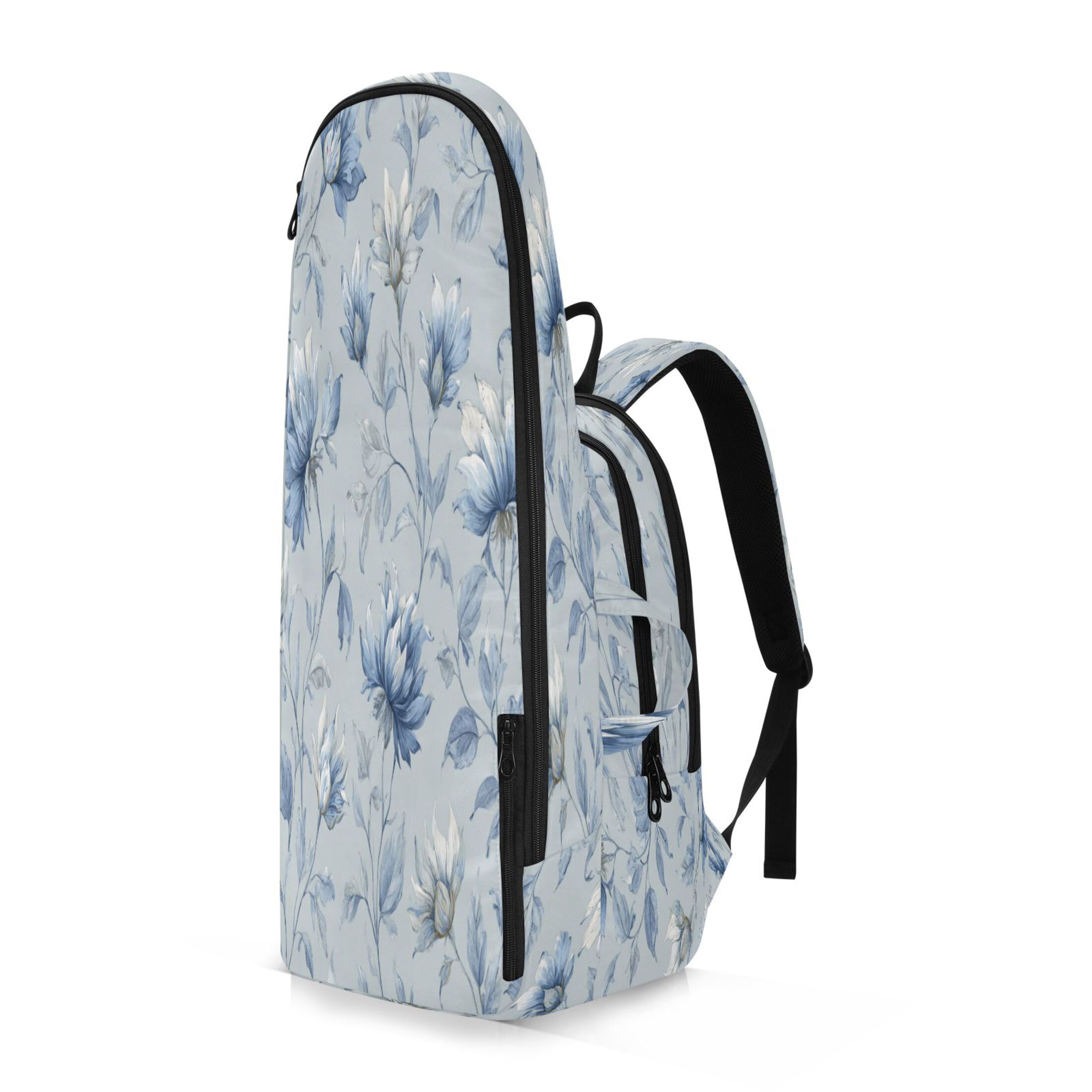 2 Racquet Holder Tennis Backpack Tennis Racket Covers Gym Bags Exquisite Blue Peony Design