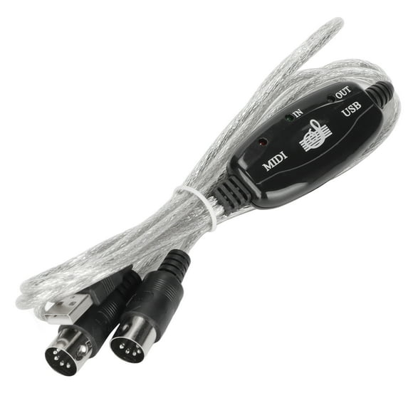 MIDI To USB Cable, 2.2yd Long 16 Channels MIDI To USB    For Computer For Piano For Guitar