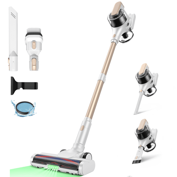 MOOSOO Anti-Tangle Cordless Stick Vacuum, Powerful But Quiet Cordless Vacuum, Lightweight Vacuum Cleaner For Hard Floors, Carpets, Pet Hair
