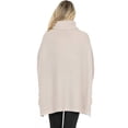 thumbnail image 2 of Lavra Women's Solid Knit Turtle Neck Poncho Pullover Cloak Sweater, 2 of 2