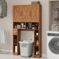 thumbnail image 6 of 39" W Over The Toilet Storage Cabinet with 3 Doors, Adjustable Shelf and Paper Holder, Bathroom Storage Organizer with Open Storage Shelf, 6 of 8