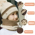 thumbnail image 2 of Cyiecw Winter Warm Knitted Beanie Hat Scarf and Mask Set  for Women Beige, 2 of 7