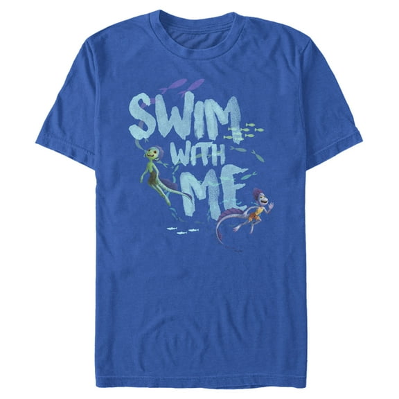 Men's Luca Swim With Me Sea Monsters  Graphic Tee Royal Blue Small