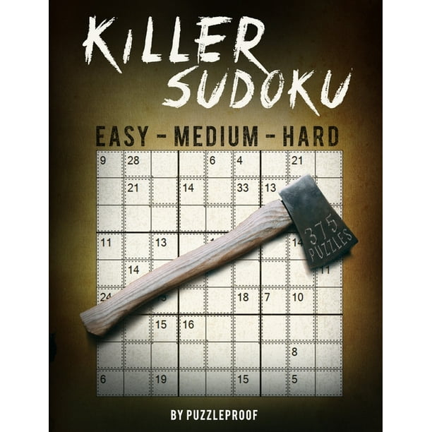 killer sudoku puzzle books for adults 375 large size sumdoku killer sudoku puzzles easy medium and hard difficulty two puzzles each page solutions at the back of the book paperback walmart com