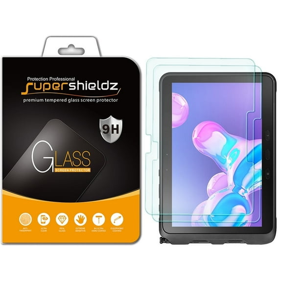 [2-Pack] Supershieldz for Samsung Galaxy Tab Active Pro (SM-T547) 10.1 inch Tempered Glass Screen Protector, Anti-Scratch, Anti-Fingerprint, Bubble Free
