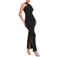 thumbnail image 4 of INSPIRE CHIC Vestido sin mangas con cuello halter, abertura en el dobladillo, vestido de cóctel ajustado tipo maxi para mujeres, 2XL, negro, 4 of 5