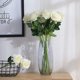 thumbnail image 5 of Ramo de flores de seda artificial de rosas para el hogar, oficina, arreglos de boda, blanco (10 piezas), 5 of 5