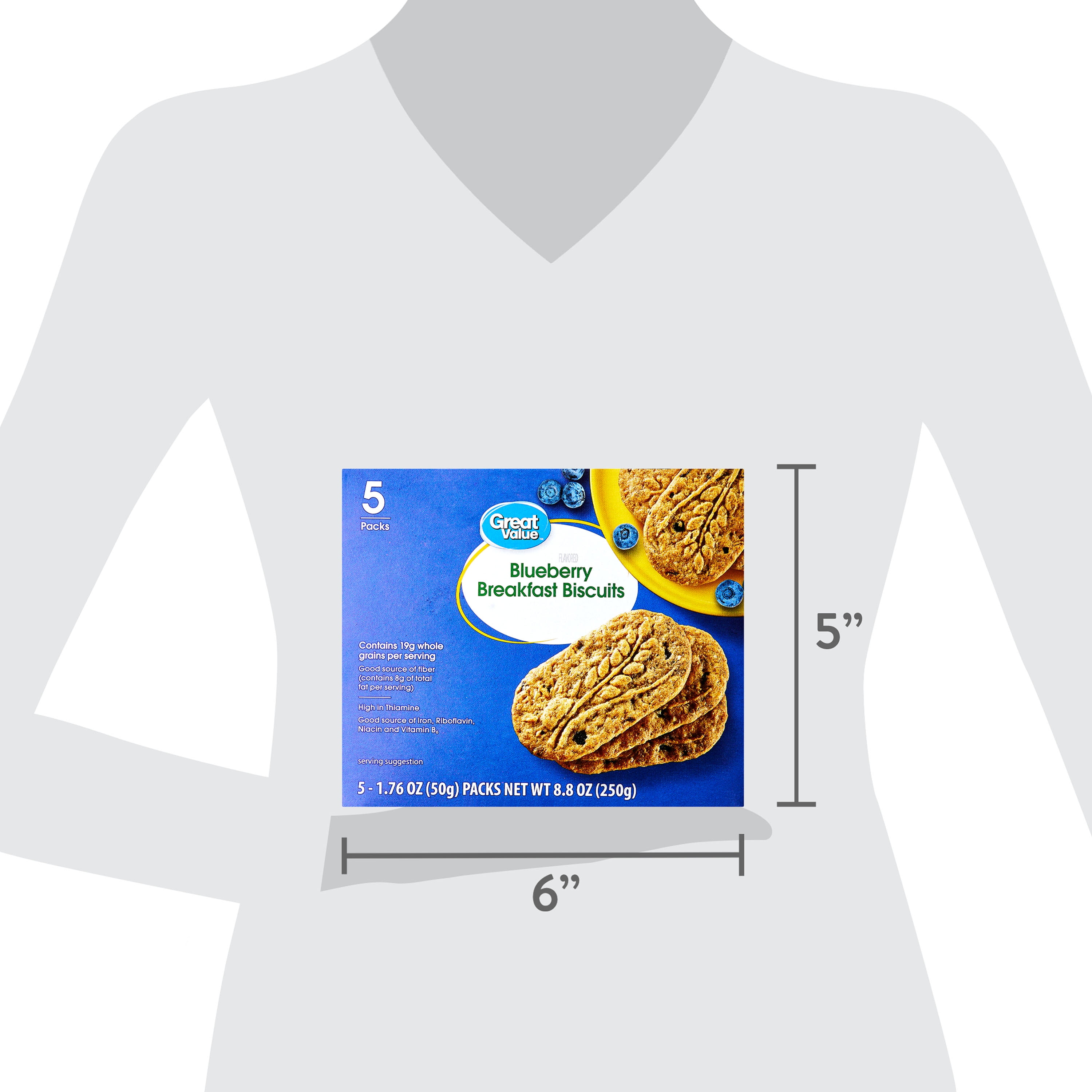 Great Value Blueberry Breakfast Biscuits, 8.8 oz, 5 Count