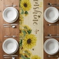 thumbnail image 4 of Table Runner 60 Inches Long for Kitchen Dining, Sunflowers Dresser Scarf Farmhouse, Dining Table Decorations for Wedding/Parties, Retro Spring Botanical Blossom Flowers Bees 13 x 60 In, 4 of 8