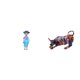 thumbnail image 1 of Estatua de toro de resina con muñeca geisha japonesa, pintada a mano, adorno tradicional, escultura artística, figuras de animales, ideal para escrito, 1 of 8
