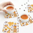 thumbnail image 7 of Fuzoiu Honey Bee Set Print Leather Coasters Set,Drink Coasters Set of 6,for Tabletop Protection, Durable PVC Coasters,Home Décor and Housewarming Gift,Square, 7 of 7