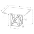 thumbnail image 3 of Dining Table, 48" Rectangular, Small, Kitchen, Dining Room, Metal, Laminate, Grey, Chrome, Contemporary, Modern, 3 of 4