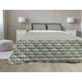 thumbnail image 1 of Abstract Comforter & Sham Bedding Set, Ogee Pattern Circular Motifs Calm Tones Duo-Tone Illustration, 3 pcs Duvet Set Microfiber Filling Quilt, 5 Sizes, Olive Green Off White, by Ambesonne, 1 of 4